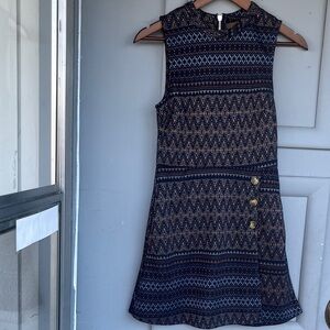 Xtraordinary Black and Gold Geometric Mini Dress